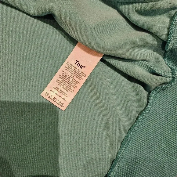 Aritzia TNA Boyfriend Terry Zip Up Aqua Size Medium - Picture 8 of 10